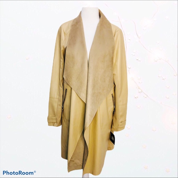 MARC NEW YORK VEGAN LEATHER DUSTER COAT M